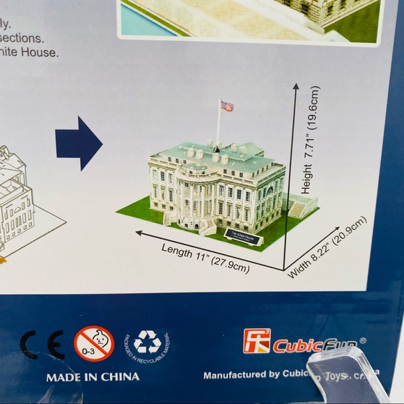 NEW 64 Piece 11" 3D Puzzle Model Kit - The White House Authentic Details Easy. - Picture 6 of 7